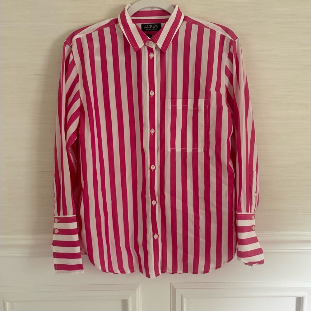 J. Crew Pink and White Garcon Button-Down - 4